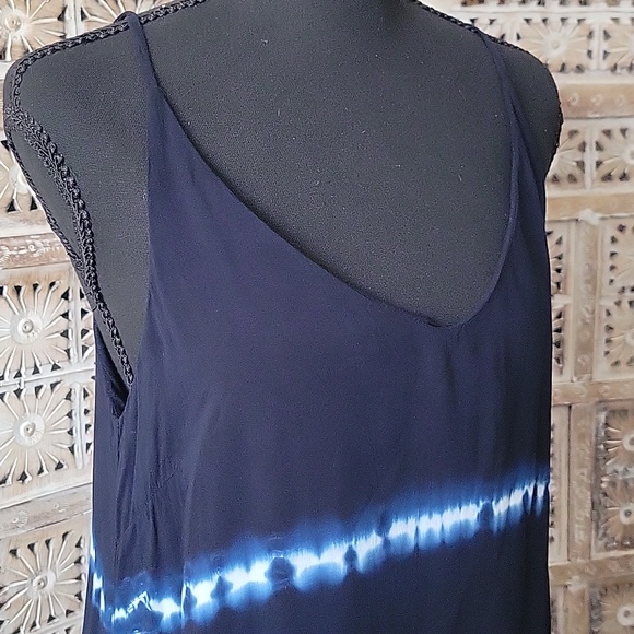 Anthropologie Cloth & Stone Navy and White Tie-Dye Dress M - Picture 4 of 7